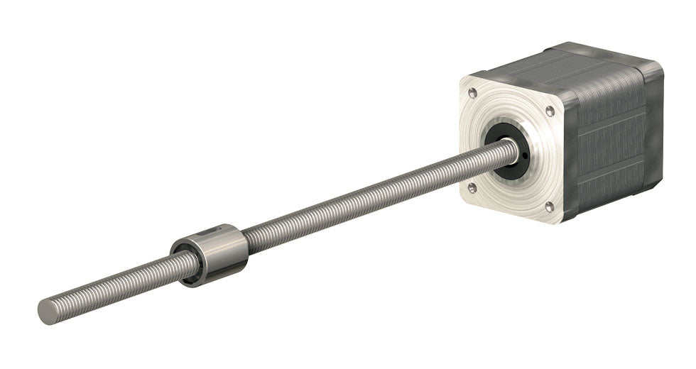 Miniature Ball Screw Linear Actuator - BSR0601AXRU-0250-CSN-111-NNN-N 6mm diameter, Length:250mm, Lead:1mm Accuracy:Grade 10, Screw:Rolled, Nut Type:Cylindrical Nut, Backlash:Standard Backlash Of 0.05mm, Left End:Nema 11 Motor (23mm)