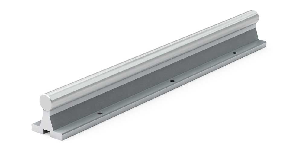 SRA08SS-036.000-SL Linear Stainless Steel Shafting Aluminum Support Rail Assembly (0.500 inches, 36 inches)