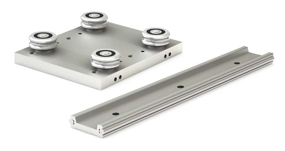 RRL34R-019.685-R0 Low Profile Redi-Rail 019.685" Clear anodize aluminum rail with stainless shafting