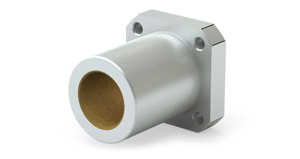 SFPJ30C 30mm JIS Metric Single Linear Flange Bearing Closed Plain Linear Bearing Spherical 'Self-aligning' I.D. in the housing, Housing With Bearing Included,   Compensated running clearance on the I.D.