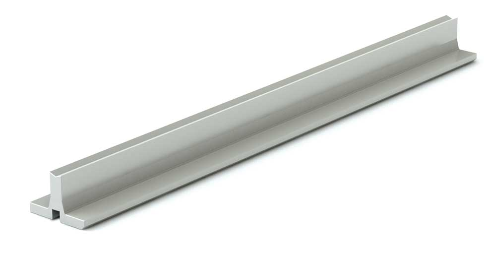Linear Support Rail - 24 inches length - Cold pressed aluminum